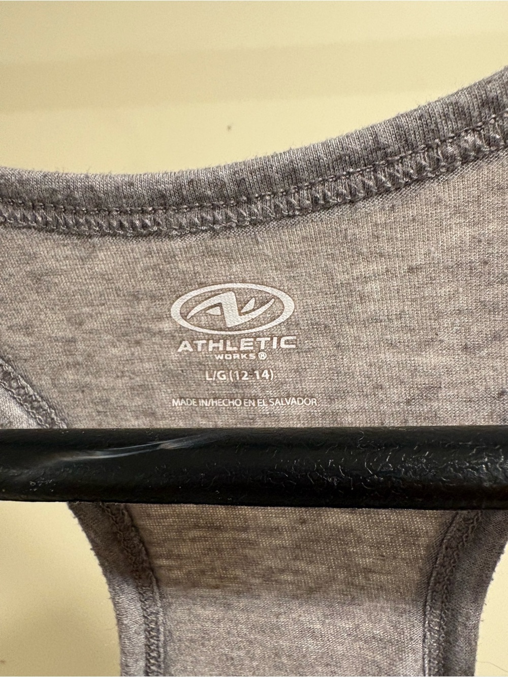 Athletic Works Grey Racerback Tank with Purple Script - Picture 2 of 2